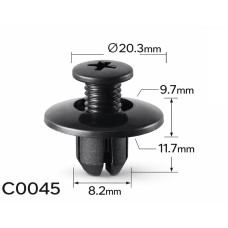 Кліпси C0045 розпірні(Honda90675SB3003 MazdaFB0156964 Nissan0155301285 Toyota 9046708145) (уп.100шт)