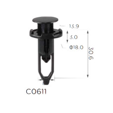Кліпси C0611 розпірні Toyota Lexus 5216116010 5216102020 5216144010O 521610K040 (уп.100шт)