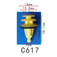 Кліпси C0617 обшивка дверей,молдинг GM Chevrolet Daewoo Opel 22600612 22651066 ( уп. 100 шт.)