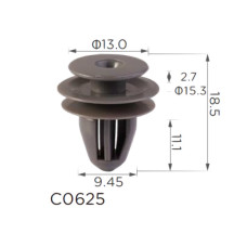 Кліпси C0625 обшивка дверей,молдинг Honda Acura 91560-SP0-003 91560-S7A-003 ( уп. 100 шт.)