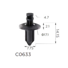 Кліпси C0633 розпірні Honda Toyota Suzuki Subaru Mitsubishi Nissan 91505-SL0-003  (уп.100шт)