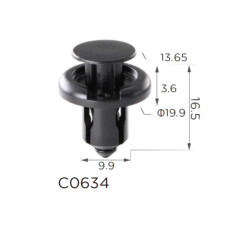 Кліпси C0634 розпірні ACURA, NISSAN, HONDA (91503SZ3003, 91503-SZ3-003, 91503-SZ5-003) (уп.100шт)