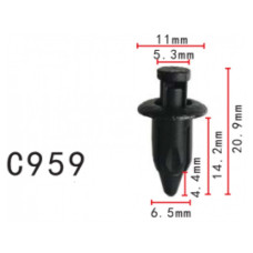 Кліпси C0959 розпірні TOYOTA, LEXUS (9046707108C0, 90467-07108-C0, 11531) (уп.100шт)