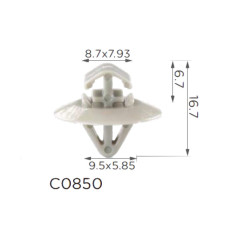 Кліпси C0850 молдингу/дверей RENAULT,OPEL,IVECO DAILY, GM, NISSAN,(7703077421,7701470779)  ( уп. 100