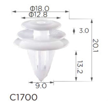 Кліпси C1700 обшивка дверей INFINITI, TOYOTA, HONDA, SUZUKI,RENAULT (0155309791, 01553-09791)(уп.100