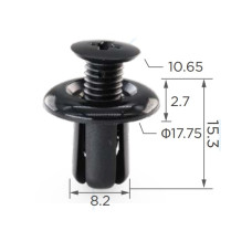 Кліпси C1542 розпірні KIA, HYUNDAI, FORD, MAZDA, GM 1-833, 11036) (уп.100шт)