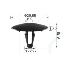 Кліпси C0010 обшивки капота (OEM 9046709006, 90467-09006, 10867) (уп.100шт)