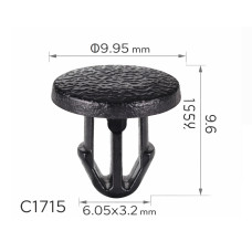 Кліпси C1715 капот.двері Honda, Acura, Nissan, Infiniti, Subaru 91520SCC003 (уп.100шт)