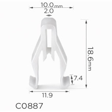 Кліпси C0887 Honda Mitsubishi MQ907568 Toyota (100шт) білі
