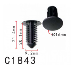 Кліпси C1843 бампер/крило RENAULT, PEUGEOT (7703077356, 7703077153, 10636) (уп.100шт)