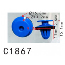 Кліпси C1867 обшивки дверей VW, SEAT, SKODA, MERCEDES, AUDI (8U0-853-909, 8U0853909, 15828)( уп. 100