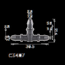 З'єднувач C3407 пластиковий трійник d5.7 ( уп. 100 шт.)