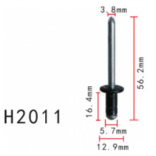 Заклепки H2011 металева Toyota,Mitsubishi (9026906017,90269A0005, MR328796)( уп. 100 шт.)