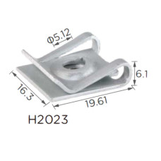 Скоба H2023 під гвинт L-19,6x16,3 D=5 VW, RENAULT (7703046049,7703046145,16182) ( уп. 100 шт.)