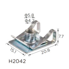 Скоба H2042 під гвинт L-21,1x15,1 D=4 BMW,Volkswagen,Renault(51127070202,N90168602,003994424( уп.100