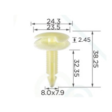 Кліпси C0038 кріплення карти дверей (OEM 10126901, 15940) ( уп. 100 шт.)