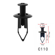 Кліпси C0110 розпірні Nissan Toyota Lexus Mazda 9046709101,90467-09101, 52531-35010-CO  (уп.100шт)