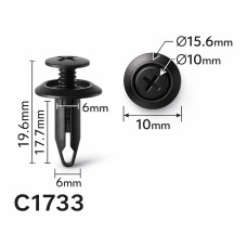 Кліпси C1733 розпірн FORD (1007932, YS4Z16K262AA, 11116) (уп.100шт)