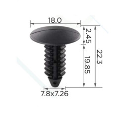 Кліпси C0004 Чорний обшивки салону (ОЕМ 1314934, 1605396, 388577S, 6030441, W705589S300) (уп.100шт)
