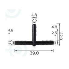 З’єднувач C0405 для трубок трійник d4.7мм OEM 22207 ( уп. 100 шт.)