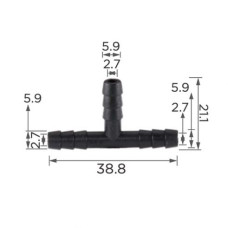З’єднувач C0406 для трубок трійник d5.8мм OEM 22215 ( уп. 100 шт.)