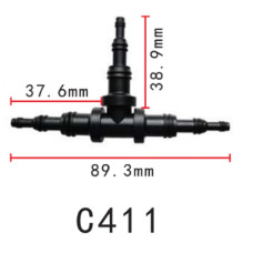 З’єднувач C0411 для трубок трійник d9.5/6.3/3.2мм OEM 22261 ( уп. 100 шт.)