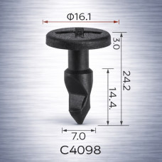 Фіксатор C4098 моторного відсіку Porsche  95557271000  ( уп.100 шт.)