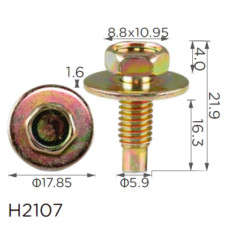 Гвинт H2107 з шайбою універсальний M6 ( уп. 100 шт.)