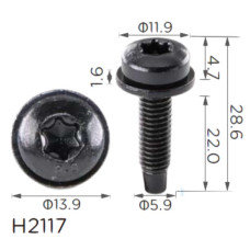 Гвинт H2117 універсальний M6 (19205) ( уп. 100 шт.)