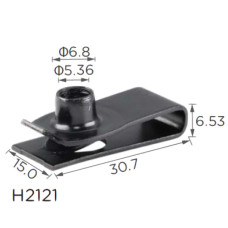 Скоба H2121 під гвинт L-30,7x15 D=6 M6 GM (11503715,11508241,11609385) ( уп. 100 шт.)