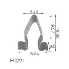Скоба H1221 В=15.8 Д=15.5 Ш=9 багажника,салон MERCEDES,VW,SEAT,AUDI,SKODA(4A0867276A,16500)( уп.100ш