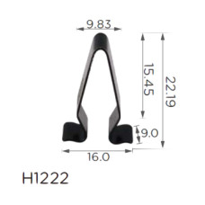 Скоба H1222 В=22 Д=15.5 Ш=9 багажника MERCEDES, VW, AUDI, SEAT, SKODA (4A0867276)( уп. 100 шт.)