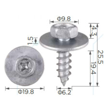 Саморіз H2008 з шайбою Toyota,Mercedes(9015960383,90159A0010,9015960431,A0009906)( уп. 100 шт.)