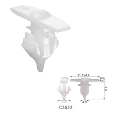 Кліпси C3632 ущільнювача Volkswagen 7H0837485 (уп. 100шт.)
