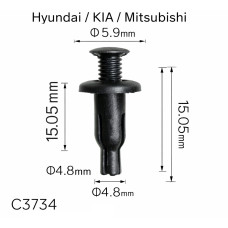 Кліпси C3734 решітка радіатора Hyudai KIA Mitsubishi 8659028000 ( уп. 100 шт.)