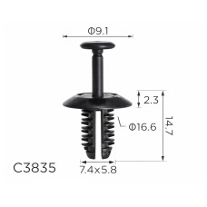 Фіксатор C3835 обшивки салону Volkswagen Audi, Porsche, Seat, Skoda N91158501