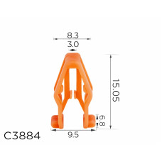 Скоби C3884 обшивки салону, панелі приладів Toyota,Lexus 9046705171, 09660042 ( уп. 100 шт.)